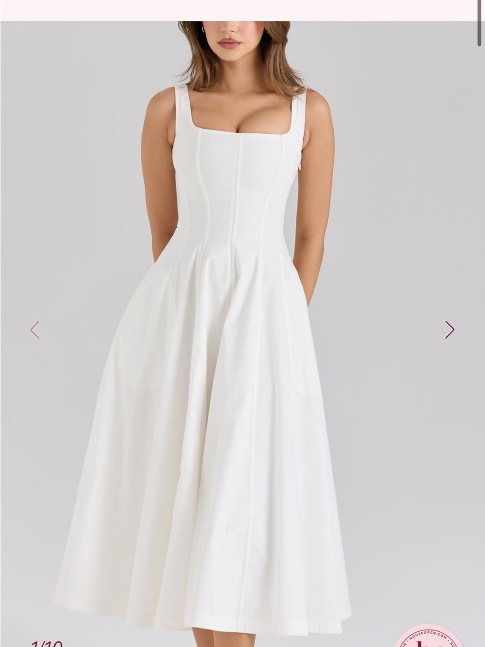 MARIABELLA
White Stretch Cotton Midi Sundress House of CB